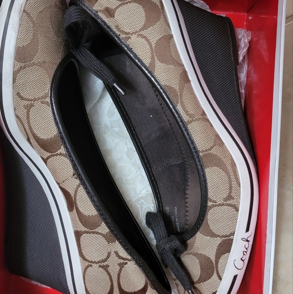 Coach brown wedge heels - Picture 1 of 2